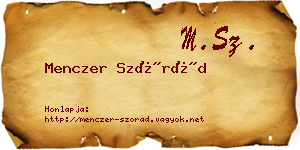 Menczer Szórád névjegykártya